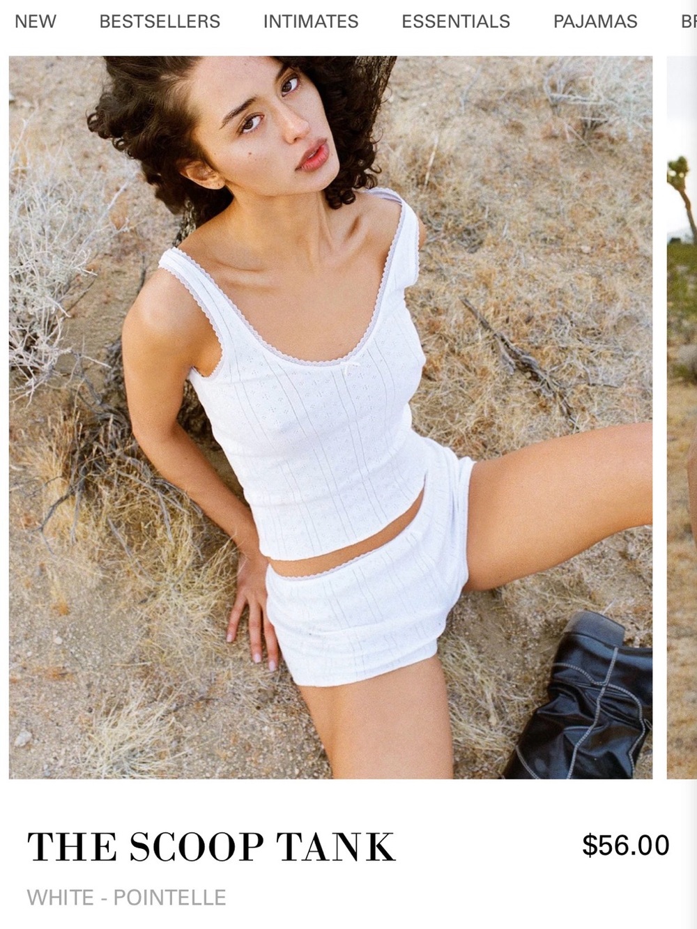 NWTG Cou Cou The Scoop Tank White Pointelle